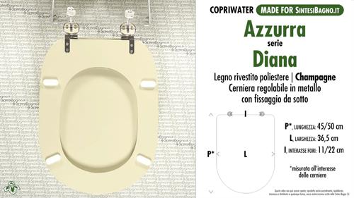 WC-Sitz MADE für wc DIANA AZZURRA Modell. CHAMPAGNE. Typ GEWIDMETER
