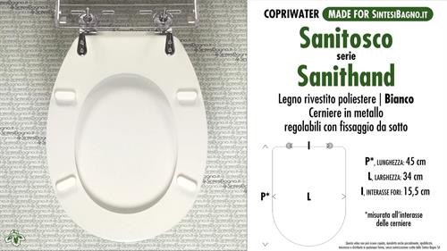 Abattant wc MADE pour SANITHAND SANITOSCO modèle. Type DÉDIÉ. Bois recouvert