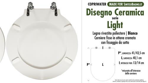 WC-Seat MADE for wc LIGHT DISEGNO CERAMICA Model. Type DEDICATED. Wood Covered