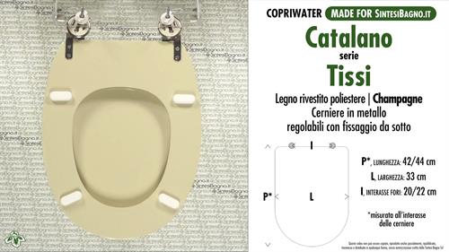 WC-Seat MADE for wc TISSI CATALANO Model. CHAMPAGNE. Type DEDICATED