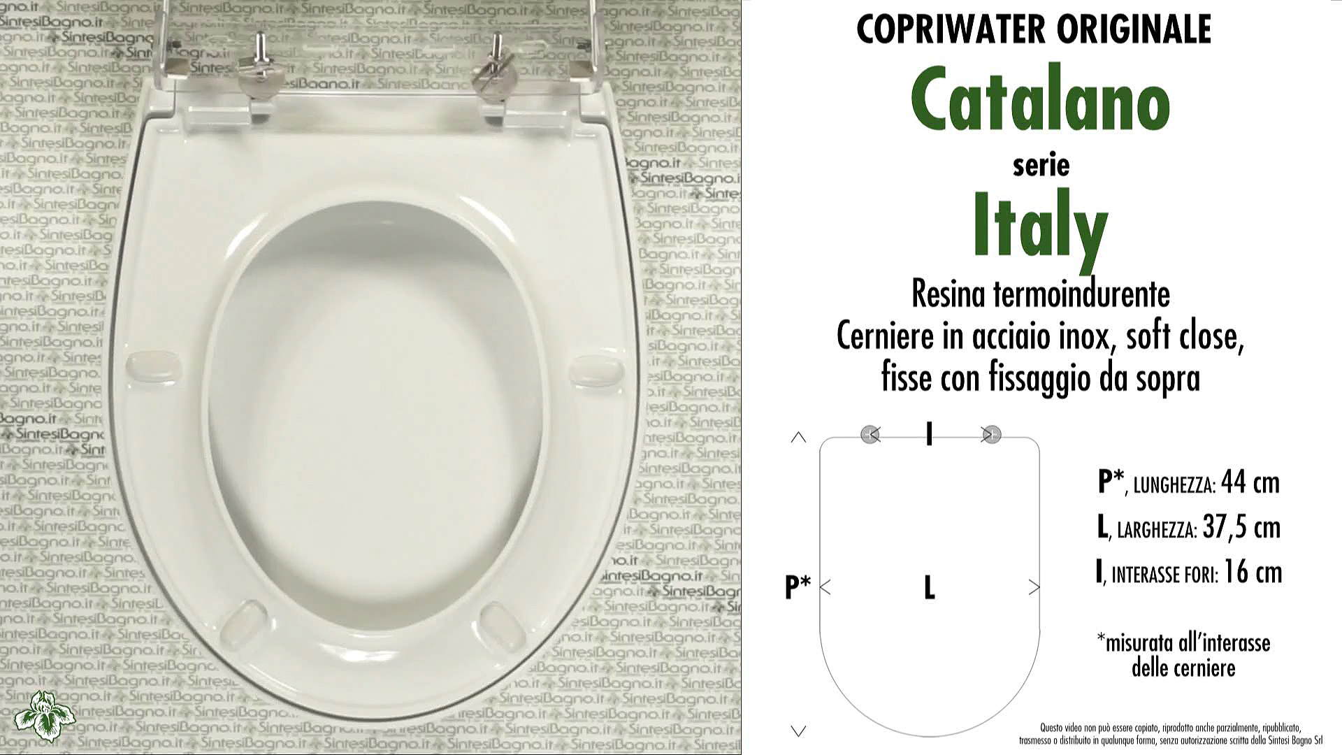 Abattant wc ITALY CATALANO modèle. Type ORIGINAL. SOFT
