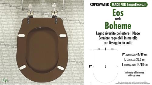 WC-Seat MADE for wc BOHEME/EOS Model. WALNUT. Type DEDICATED. Wood Covered