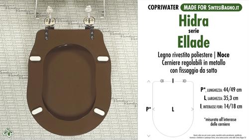 Abattant wc MADE pour ELLADE/HIDRA modèle. NOYER. Type DÉDIÉ. Bois Couvert