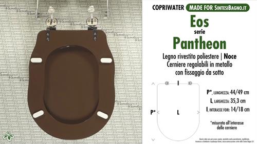 WC-Seat MADE for wc PANTHEON/EOS Model. WALNUT. Type DEDICATED. Wood Covered