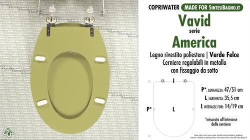WC-Sitz MADE für wc AMERICA/VAVID Modell. FARN. Typ GEWIDMETER