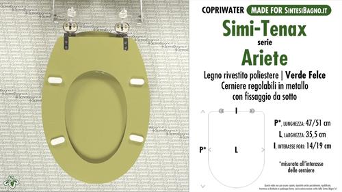 Abattant wc MADE pour ARIETE/SIMI-TENAX modèle. FOUGÈRE. Type DÉDIÉ