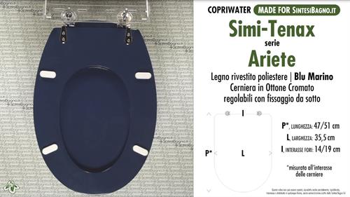 WC-Sitz MADE für wc ARIETE SIMI-TENAX Modell. MARINEBLAU. Typ GEWIDMETER