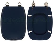 WC-Seat MADE for wc EMILIA VAVID Model. NAVY BLUE. Type DEDICATED. Wood Covered