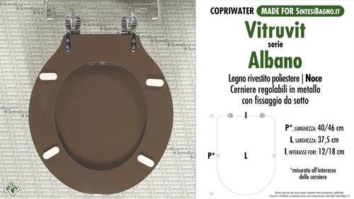 Abattant wc MADE pour ALBANO/VITRUVIT modèle. NOYER. Type DÉDIÉ. Bois Couvert
