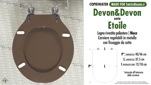 WC-Seat MADE for wc ETOILE/DEVON&DEVON Model. WALNUT. Type DEDICATED