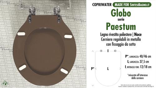 WC-Sitz MADE für wc PAESTUM/GLOBO Modell. WALNUSS. Typ GEWIDMETER
