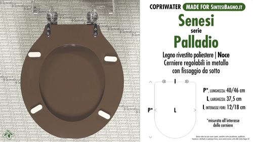 WC-Sitz MADE für wc PALLADIO/SENESI Modell. WALNUSS. Typ GEWIDMETER