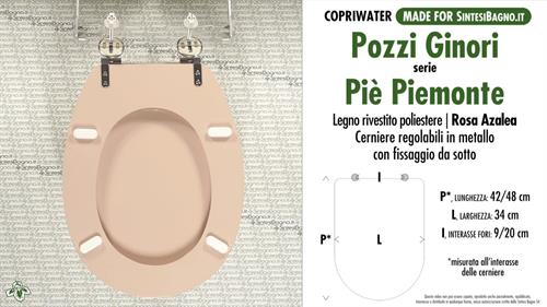 WC-Seat MADE for wc PIE' PIEMONTE PIEMONTESINA POZZI GINORI Model. AZALEA PINK