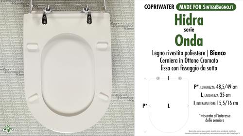 WC-Sitz MADE für wc ONDA HIDRA Modell. Typ GEWIDMETER. Polyester mit holzkern
