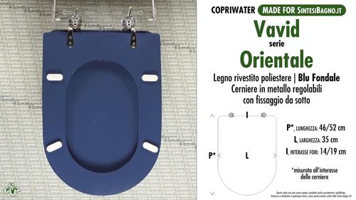 Abattant wc MADE pour ORIENTALE/VAVID modèle. TOILE DE FOND. Type DÉDIÉ