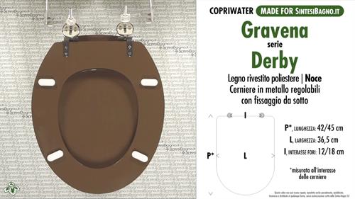 WC-Sitz MADE für wc DERBY/GRAVENA Modell. WALNUSS. Typ GEWIDMETER