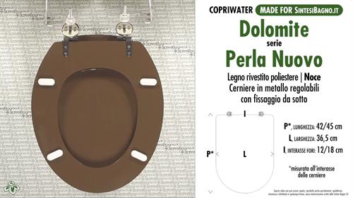 WC-Seat MADE for wc PERLA NUOVO/DOLOMITE Model. WALNUT. Type DEDICATED