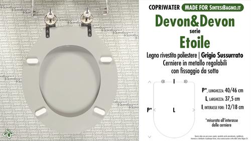 WC-Sitz MADE für wc ETOILE DEVON&DEVON Modell. GRAY WISPERTE. Typ GEWIDMETER
