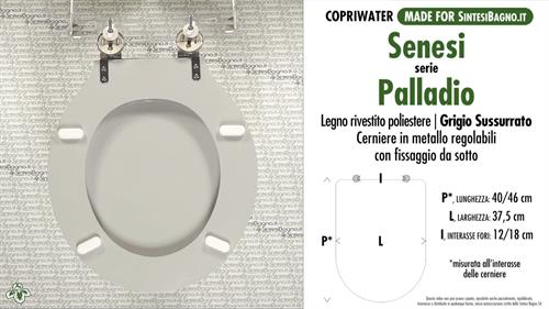 WC-Sitz MADE für wc PALLADIO SENESI Modell. GRAY WISPERTE. Typ GEWIDMETER