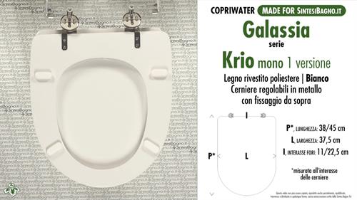 WC-Seat MADE for wc KRIO MONO 1a VERSIONE GALASSIA Model. Type DEDICATED