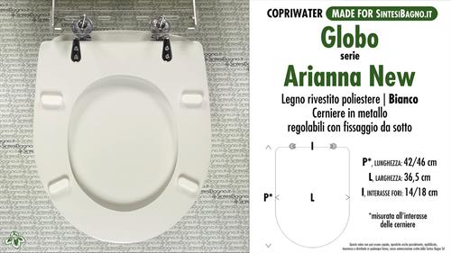 WC-Seat MADE for wc ARIANNA NEW GLOBO Model. Type DEDICATED. Wood Covered