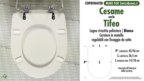 WC-Seat MADE for wc TIFEO CESAME Model. Type DEDICATED. Wood Covered