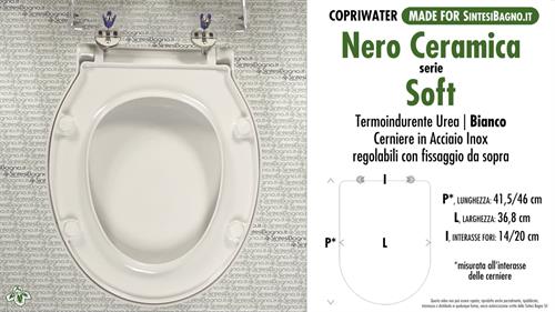 Abattant wc MADE pour SOFT NERO CERAMICA modèle. Type COMPATIBLE. Économique