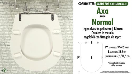 WC-Sitz MADE für wc NORMAL AXA Modell. Typ GEWIDMETER. Polyester mit holzkern