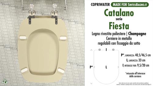 WC-Sitz MADE für wc FIESTA CATALANO Modell. CHAMPAGNE. Typ GEWIDMETER
