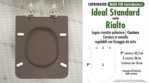 Abattant wc MADE pour RIALTO/IDEAL STANDARD modèle. CASTOR. Type DÉDIÉ
