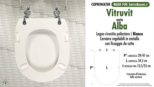 WC-Seat MADE for wc ALBA VITRUVIT Model. Type DEDICATED. Wood Covered