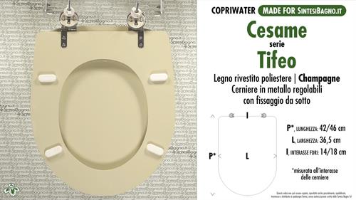 WC-Seat MADE for wc TIFEO CESAME Model. CHAMPAGNE. Type DEDICATED. Wood Covered