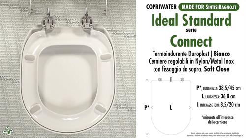 WC-Seat MADE for wc CONNECT IDEAL STANDARD model. SOFT CLOSE. Type DEDICATED
