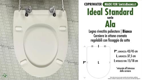 WC-Seat MADE for wc ALA IDEAL STANDARD Model. Type DEDICATED. Wood Covered