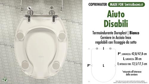 WC-Seat for wc DISABLED. AIUTO DISABILI. Type DEDICATED. Duroplast