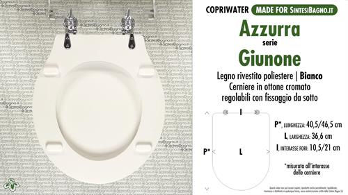 WC-Sitz MADE für wc GIUNONE AZZURRA Modell. Typ GEWIDMETER