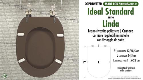 Abattant wc MADE pour LINDA/IDEAL STANDARD modèle. CASTOR. Type DÉDIÉ