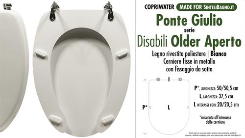 WC-Sitz für wc BEHINDERTER. PONTE GIULIO OLDER APERTO. Typ “WIE DAS ORIGINAL”