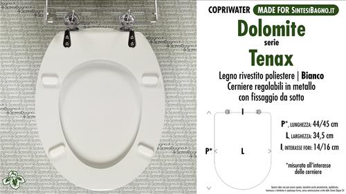 WC-Seat MADE for wc TENAX DOLOMITE Model. Type DEDICATED. Wood Covered