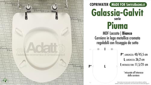 Abattant wc MADE pour PIUMA/GALASSIA modèle. Type ADAPTABLE. MDF laqué