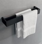 Porte-serviette double. 60 cm. Noir mat