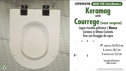 WC-Seat MADE for wc COURREGE S/KERAMAG Model. Type DEDICATED. Wood Covered