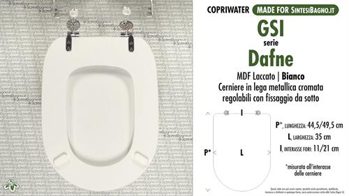 Abattant wc MADE pour DAFNE GSI modèle. Type COMPATIBILE. MDF laqué