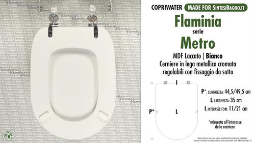 Abattant wc MADE pour METRO FLAMINIA modèle. Type COMPATIBILE. MDF laqué