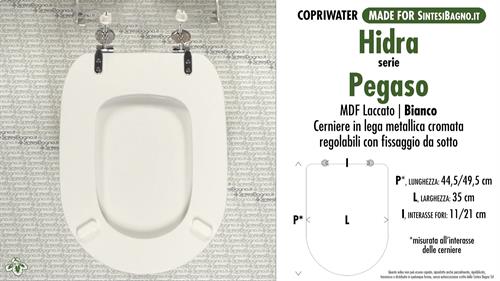 WC-Seat MADE for wc PEGASO HIDRA Model. Type COMPATIBILE. MDF lacquered