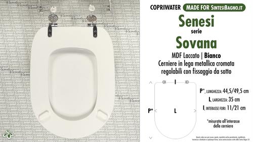 Abattant wc MADE pour SOVANA SENESI modèle. Type COMPATIBILE. MDF laqué