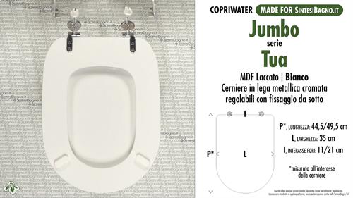 WC-Seat MADE for wc TUA JUMBO Model. Type COMPATIBILE. MDF lacquered