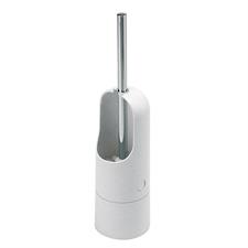Free-standing toilet brush holder with basin in polypropylene (PP)