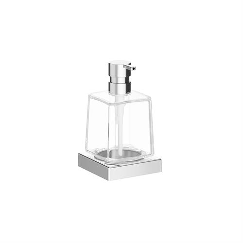 Wall-mounted soap dispenser with extra clear transparent glass container
