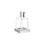 Wall-mounted soap dispenser with extra clear transparent glass container